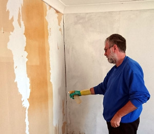 Anthony fixing up the spare room