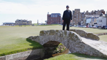 Anthony on the Old Course bridge